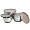Martha Stewart Stainless Steel Mixing Bowl Set with Taupe Lids